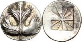 Sicily. Selinos. AR Didrachm, c. 540-510 BC. D/ Selinon leaf. R/ Incuse square divided into twelve sections. SNG ANS 679. AR. g. 7.16 mm. 20.00 Great ...