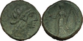 Sicily. Syracuse. Roman Rule, after 212 BC. AE 20 mm. D/ Wreathed head of Persephone right. R/ ΣYPAKOΣIΩN. Demeter standing facing, head left, holding...