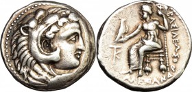 Continental Greece. Kings of Macedon. Alexander III 'the Great' (336-323 BC). AR Tetradrachm. Kition mint, c. 325-320 BC. D/ Head of Herakles right, w...