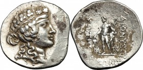 Continental Greece. Thrace, Maroneia. AR Tetradrachm, late 2nd-mid 1st century BC. D/ Wreathed head of young Dionysos right. R/ ΔIONYΣOY-ΣΩTHPOΣ. Dion...
