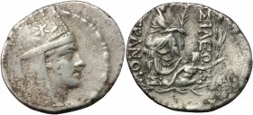 Greek Asia. Kings of Armenia. Tigranes II 'the Great' (95-56 BC). AR Tetradrachm, Antioch mint. D/ Diademed and draped bust right, wearing tiara with ...