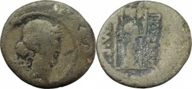 P. Clodius M.f. Turrinus. AE Fourrée Denarius core, 42 BC. D/ Laureate head of Apollo right, lyre behind. R/ P. CLODIVS M.F. Diana Lucifera standing f...