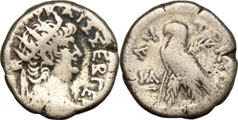 Nero (54-68). BI Tetradrachm. Dated RY 11 (AD 64/5). Alexandria mint. D/ ΝΕΡΩ ΚΛ...