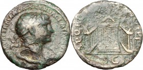 Trajan (98-117). AE As, c. 107-108 AD. D/ IMP CAES NERVAE TRAIANO AVG GER DAC PM TR P COS V PP. Laureate and draped bust right. R/ SPQR OPTIMO PRINCIP...