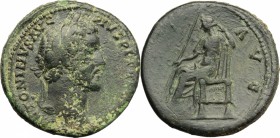 Antoninus Pius (138-161). AE Sestertius. Struck circa 140-144 AD. D/ ANTONINVS AVG PIVS PP [TR P COS III]. Laureate bust right. R/ [OPI] AVG SC (in ex...