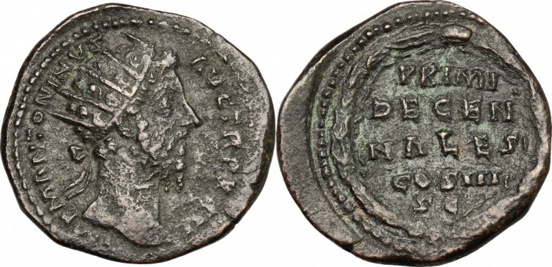 Marcus Aurelius (161-180). AE Dupondius, 170-171 AD. D/ IMP M ANTONINVS AVG TR P...