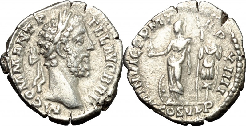 Commodus (177-192). AR Denarius, 188-189 AD. D/ M COMM ANT P FEL AVG BRIT. Laure...