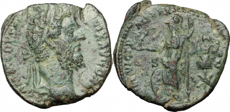 Commodus (177-192). AE Sestertius, 186-187 AD. D/ M COMMODVS [ANT P FEL]IX AVG B...
