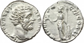 Clodius Albinus as Caesar (193-195). AR Denarius, Rome mint. D/ D CLOD SEPT ALBIN CAES. Bare head right. R/ MINER PACIF COS II. Minerva standing left,...