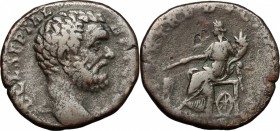 Clodius Albinus as Caesar (193-195). AE Sestertius, Rome mint. D/ D CL SEPT ALBIN C[AES]. Bare head right. R/ FORT REDVCI COS II SC. Fortuna seated le...