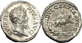 Septimius Severus (193-211). AR Denarius, 202-210 AD. D/ SEVERVS PIVS AVG. Laureate head right. R/ INDVLGENTIA AVGG IN CARTH. The Dea Caelestis riding...