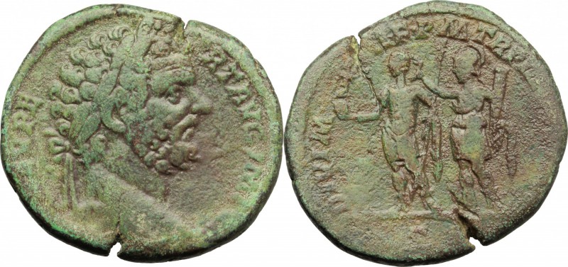 Septimius Severus (193-211). AE Sestertius, 195-196 AD. D/ [L SEPT S]EV PERT AVG...