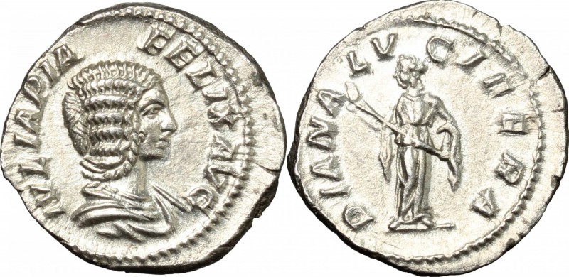 Julia Domna, wife of Septimius Severus (died 217 AD). AR Denarius, 211-215 AD. D...