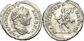 Caracalla (198-217). AR Denarius. D/ ANTONINVS PIVS AVG BRIT. Laureate head right. R/ MARTI PROPVGNATORI. RIC 223. C. 150. AR. g. 2.20 mm. 19.50 R. Su...