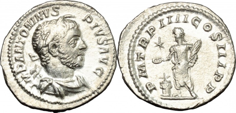 Elagabalus (218-222). AR Denarius, 221 AD. D/ IMP ANTONINVS PIVS AVG. Laureate a...