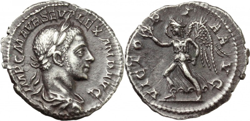 Severus Alexander (222-235 AD.). AR Denarius, 222-228 AD. D/ IMP C M AVR SEV ALE...