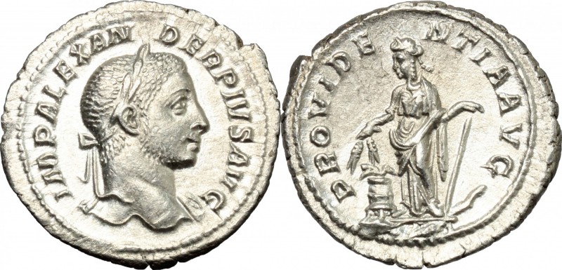 Severus Alexander (222-235 AD). AR Denarius, Rome mint. D/ IMP ALEXANDER PIVS AV...
