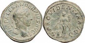 Severus Alexander (222-235). AE Sestertius, 232 AD. D/ IMP ALEXANDER PIVS AVG. Laureate bust right, with slight drapery on far shoulder. R/ PROVIDENTI...