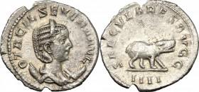 Otacilia Severa, wife of Philip I (244-249). AR Antoninianus, commemorating the Secular Games, 248 AD. D/ OTACIL SEVERA AVG. Diademed and draped bust ...