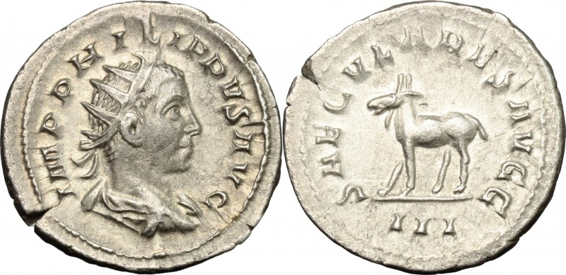 Philip II (247-249). AR Antoninianus, commemorating the Secular Games, 248 AD. D...
