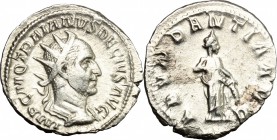 Trajan Decius (249-251). AR Antoninianus, Rome mint. D/ IMP C M Q TRAIANVS DECIVS AVG. Radiate and cuirassed bust right. R/ ABVNDANTIA AVG. Abundantia...