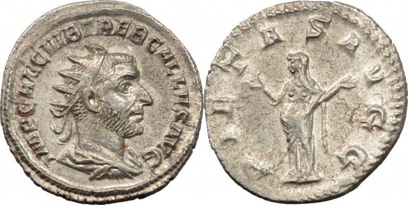 Trebonianus Gallus (251-253). AR Antoninianus, Rome mint. D/ IMP CAE C VIB TREB ...