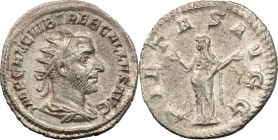 Trebonianus Gallus (251-253). AR Antoninianus, Rome mint. D/ IMP CAE C VIB TREB GALLVS AVG. Radiate, draped and cuirassed bust right. R/ PIETAS AVGG. ...