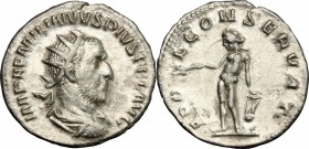 Aemilian (253 AD). AR Antoninianus, 253 AD. D/ IMP AEMILIANVS PIVS FEL AVG. Radiate, draped and cuirassed bust right. R/ APOL CONSERVAT. Apollo standi...
