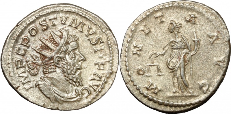 Postumus (259-268). AR Antoninianus, Treveri mint. D/ IMP C POSTVMVS PF AVG. Rad...