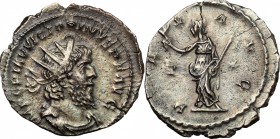 Victorinus (268-270). BI Antoninianus, Treveri mint. D/ IMP C PIAV VICTORINVS PF AVG. Radiate, draped and cuirassed bust right. R/ PAX AVG. Pax standi...
