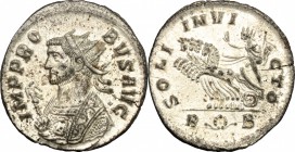 Probus (276-282). BI Antoninianus, Rome mint. D/ IMP PROBVS AVG. Radiate bust left in imperial mantle, holding eagle-tipped sceptre. R/ SOLI INVICTO. ...