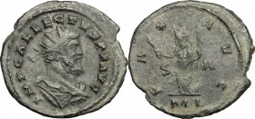 Allectus (293-296). BI Antoninianus, Londinium mint. D/ IM P C ALLECTVS PF AVG. Radiate, draped and cuirassed bust right. R/ PAX AVG. Pax standing fac...