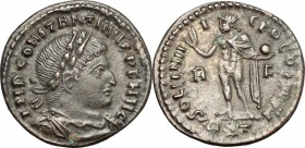 Constantine I (307-337). AE Follis, Rome mint, 314 AD. D/ IMP CONSTANTINVS PF AVG. Laureate, draped and cuirassed bust right. R/ SOLI INVICTO COMITI. ...