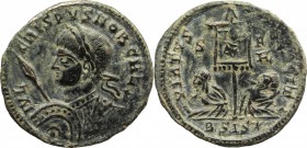Crispus Caesar (317-326). AE Follis, 320 AD. Siscia mint. D/ IVL CRISPVS NOB CAES. Laureate and cuirassed bust left, holding spear and shield. R/ VIRT...