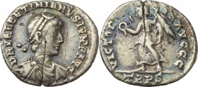 Valentinian II (375-392). AR Siliqua, Treveri mint, 375-378 AD. D/ DN VALENTINIANVS IVN PF AVG. Pearl-diademed, draped and cuirassed bust right. R/ VI...