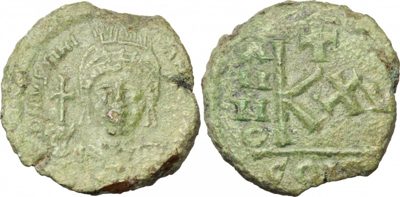 Justinian I (527-565). AE Half Follis. Constantine mint, Numidia(?). D/ DN IVSTI...