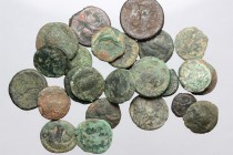 Greek Italy. Multiple lot of twenty-five (25) unclassified AE coins, mostly of the Greek Italy. AE. Fair:F.