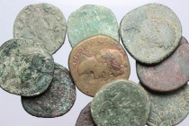 Roman Empire. Multiple lot of ten (10) unclassified AE Sestertii. AE. F:About VF.