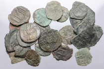 Byzantine Empire. Multiple lot of twenty (20) unclassified AE coins, mostly of Sicilian mints. AE. About VF:VF.