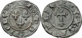 Brindisi. Carlo I d'Angiò (1266-1278). Denaro. Sp. 43. MIR 351. MI. g. 0.72 mm. 11.00 RR. qSPL.