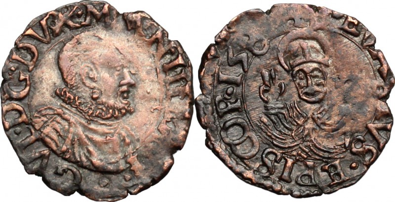 Casale. Guglielmo Gonzaga (1566-1587). Quarto 158(?). MIR 278. MI. g. 0.84 mm. 1...