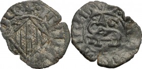 Catania. Federico IV d'Aragona (1355-1377). Denaro. Sp. 266/273. MIR 1. AE. g. 0.48 mm. 15.00 BB.