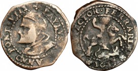 Ferrara. Paolo V (1605-1621). Quattrino 1613. CNI 27. M. 230. Berm. 1611. AE. g. 2.35 mm. 21.50 BB.