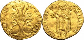 Firenze. Repubblica ( sec.XIII-1532). Fiorino VI serie, 1312/II sem. simbolo chiavistello: Lapo di Jacopo del Giudice. MIR 6/3. AU. g. 3.46 mm. 20.00 ...