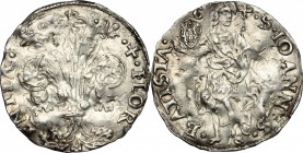 Firenze. Repubblica (sec. XIII - 1532). Grosso da 7 soldi 1503 II sem. Giovanni di Adovardo Portinati. MIR 66/2. AG. g. 1.90 mm. 23.00 RRR. Molto raro...