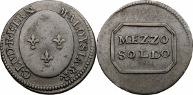Firenze. Carlo Ludovico e Maria Luisa (1803-1807). Mezzo soldo. Pag. 42b. Mont 258. AE. g. 1.37 mm. 19.50 BB+.