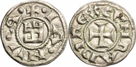Genova. Repubblica (1139-1339). Denaro. CNI 8 e tav. I, 8. MIR 16. AG. g. 0.84 mm. 17.00 Bel BB.