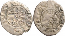 Guardiagrele. Ladislao di Durazzo (1391-1414). Bolognino. MIR 460. AG. g. 0.58 mm. 16.50 R. MB+.