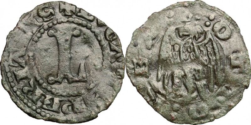 Lucca. Signoria della Repubblica di Pisa (1342-1369). Aquilino piccolo. MIR 138....