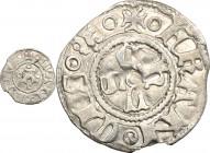 Mantova. Francesco I Gonzaga (1383-1407). Bolognino. CNI 1. MIR 376. AG. g. 0.95 mm. 18.00 NC. Piccola mancanza del tondello BB.